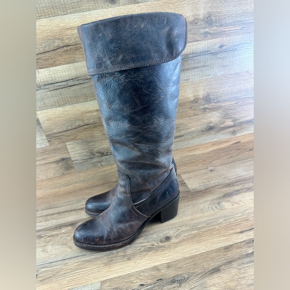 Frye Jane Tall Cuff Over Knee Boots Size 9B, SLT Slate 1361 - Picture 4 of 11